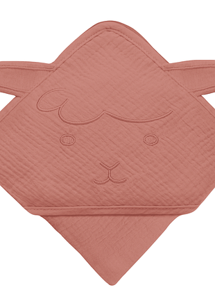 Рушник lionelo muslin hooded towel red coral