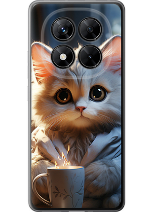Чехол на xiaomi poco x7 белый кот "5646u-4011-851"