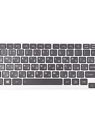Клавиатура для ноутбука toshiba portege z830 черная, серебристый фрейм, подсветка