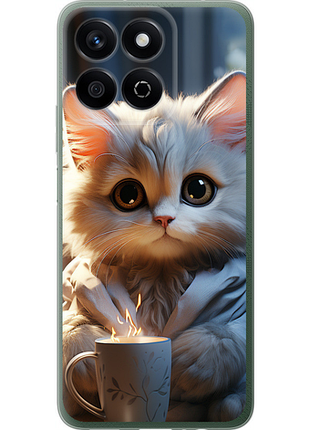 Чехол на huawei honor play 60 plus белый кот "5646u-4109-851"