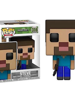 Фигурка стив. фанко поп майнкрафт. funko pop minecraft. статуэтка стив (steve) из игры майнкрафт 10 см