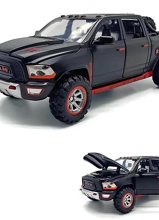 Металлическая модель dodge ram trx 1:32 — инерционная машинка с фарами и звуком, черная