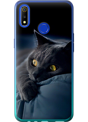 Чохол на realme 3 димчастий кіт "825u-1869-851"