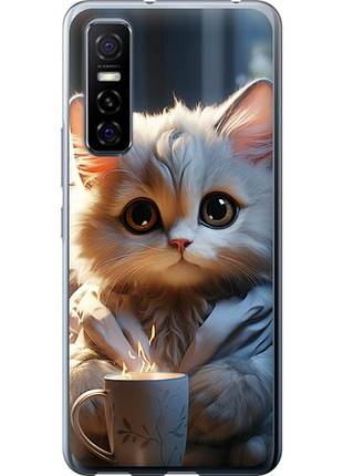 Чохол на vivo y73s білий кіт "5646u-2159-851"