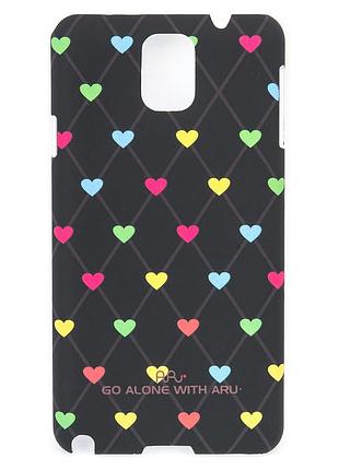 Чехол aru для samsung galaxy note 3 hearts dark brown