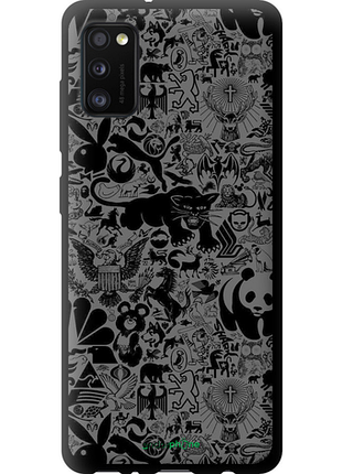 Чехол на samsung galaxy a41 a415f чёрно-серый стикер бомбинг "2432b-1886-8094"