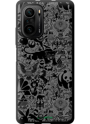 Чохол на xiaomi mi 11i чорно-сірий стикер бомбінг "2432b-3935-8094", чохол для телефона