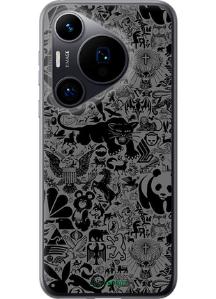 Чохол на huawei pura 70 чорно-сірий стикер бомбінг "2432u-3703-8094"