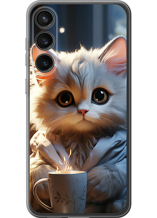 Чехол на samsung galaxy s23 fe белый кот "5646u-3136-851"