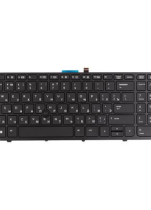 Клавиатура для ноутбука hp zbook 15 g1 черная, черный фрейм, подсветка