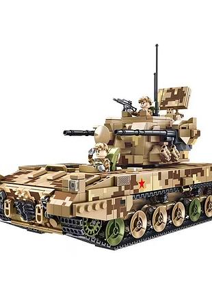 Конструктор детский игровой.зенитная установка танк военный 1270 детали, хаки
