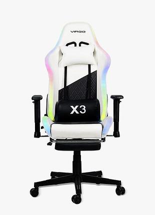 Геймерское кресло virgo gamerro x3 led white 2