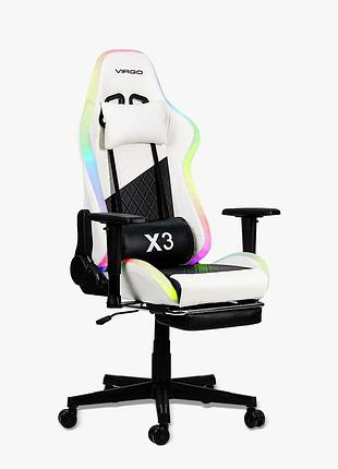Геймерське крісло virgo gamepro x3 led white