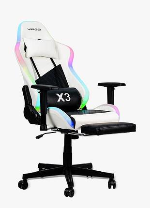 Геймерское кресло virgo gamerro x3 led white 7