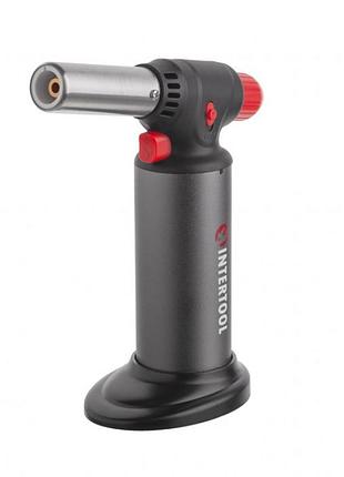 Горелка газовая заправочная, пьезорозжиг, 1100 °c, intertool gb-0009
