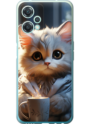 Чохол на oneplus nord ce 2 lite білий кіт "5646u-2684-851"