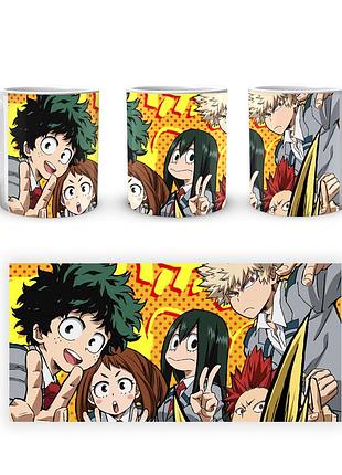 Кружка geekland моя геройская академия my hero academia деку, урарака, бакуго, асуи и киришима mha 02.519