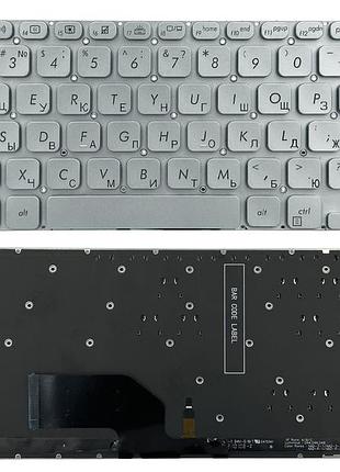 Клавиатура asus s13 s330fa s330fn s330fl s330ua s330un серая без рамки подсветка прямой enter original prc