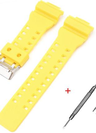 Ремешок для casio g-shock ga-100/110 yellow si