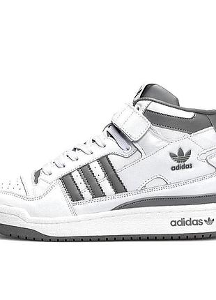 Высокие термо кроссовки adidas еврозима кожаные мужские ботинки адидас белые (размеры: 44,45)