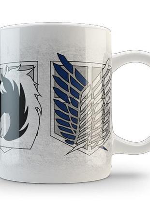 Кружка geek land белая атака титанов attack on titan гербы at.02.026
