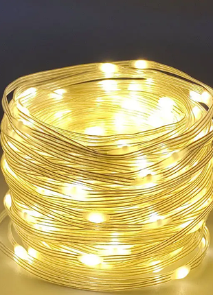 Вулична світлодіодна гірлянда великі каплі роси 300led 21м + 8 режимів світіння usb з пультом