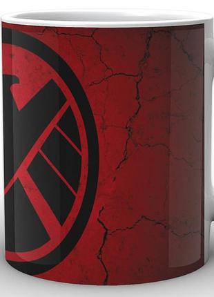 Кухоль geek land білі агенти щ.и.т agents of s.h.i.e.l.d. логотип на червоному тлі as.02.008