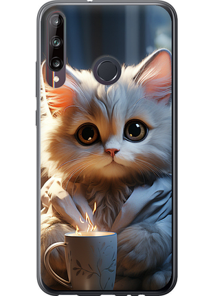 Чохол на huawei p40 lite e білий кіт "5646u-1875-851"
