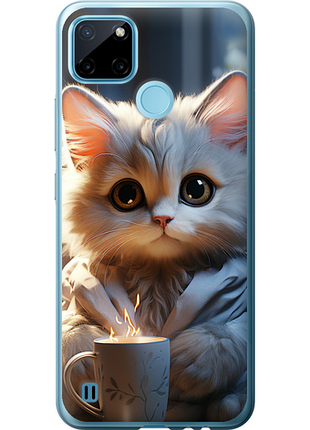 Чохол на realme c25y білий кіт "5646u-2553-851"