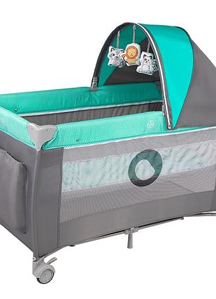 Кроватка-манеж lionelo sven plus turquoise / grey 3
