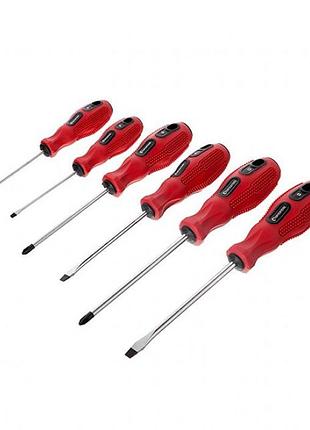 Набор отверток 6 ед. (sl3*75, sl5*100, sl6*125, ph0*75, ph1*100, ph2*125), crv, ergo-design intertool vt-2005