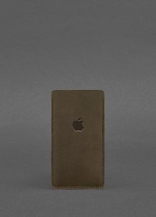 Шкіряний чохол для iphone 12 темно-коричневий crazy horse