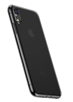 Чехол baseus для iphone xr simplicity прозрачный черный (arapiph61-a01) 4