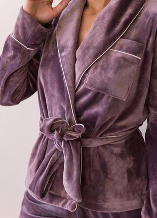Велюровий оксамитовий плюшевий костюм піжама для будинку велюровий комплект2 фото