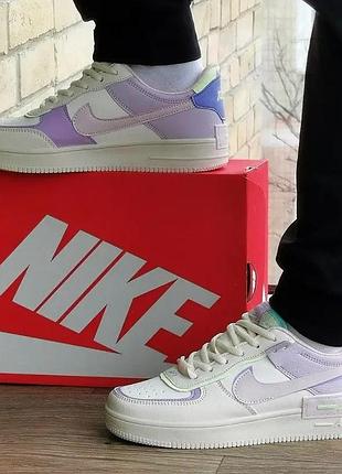 Кроссовки nike force белые женские цветн кожаные форсы разноцветные найк (размеры: 36,37,38,39,40,41) - 25