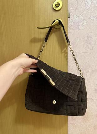 Замшева сумка zara