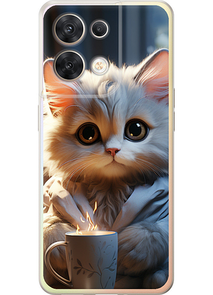 Чохол на oppo reno8 5g білий кіт "5646u-2614-851"