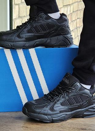 Зимние мужские кроссовки adidas gore-tex черные с мехом адидас гортекс термо (размеры: 41,42,43,44,45)