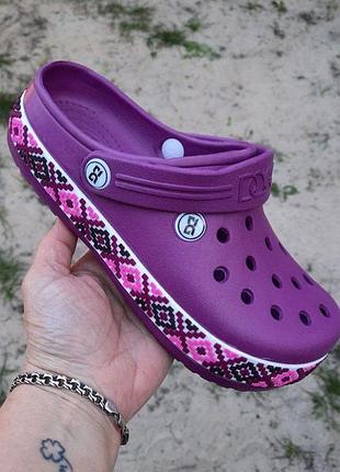 -жіночі капці crocs бузкові крокси шльопанці сланці (розміри: 38,39)