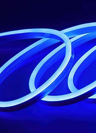 Гибкая неоновая лента led neon синяя 5m, силиконовая неоновая лента на потолок | лед підсвітка