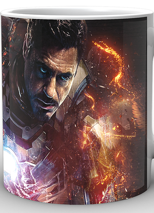 Кружка geekland біла залізна людина iron man вогняна im.02.034.725