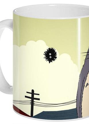 Кружка geek land белая мой сосед тоторо my neighbor totoro минимализм nt.02.023