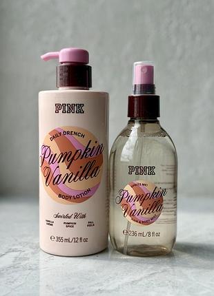 Набір спрей / міст та лосьйон victoria's secret pink pumpkin vanilla