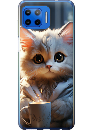 Чохол на motorola moto g plus білий кіт "5646u-2202-851"