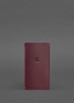 Шкіряний чохол для iphone 13 бордовий