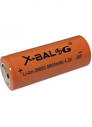 Батарея акумуляторная для фонарей x-balog 26650 li-ion 4,2v
