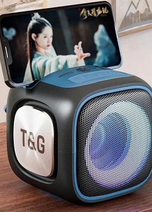 Портативная bluetooth колонка tg359 7w с rgb подсветкой чёрная