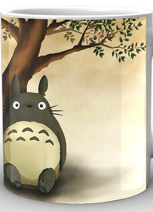 Кружка geek land белая мой сосед тоторо my neighbor totoro обои nt.02.008