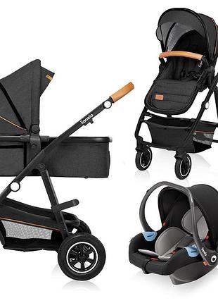 Універсальна коляска 3 в 1 lionelo amber grey graphite