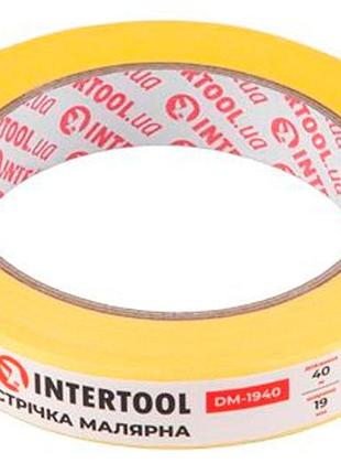 Лента малярная intertool 19 мм х 40 м желтая (dm-1940) (12 шт.)